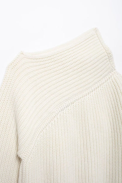 Zyra Asymmetric Collar Sweater