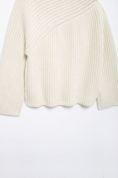 Zyra Asymmetric Collar Sweater