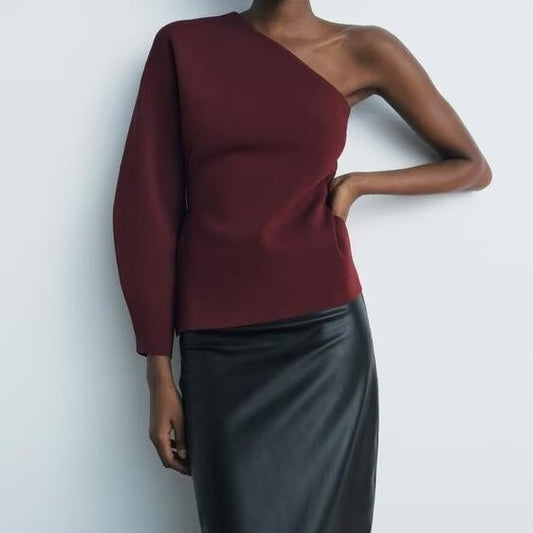 Liora Asymmetric Knit Top