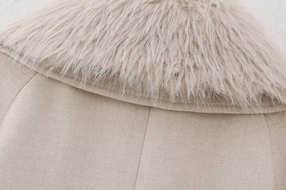 Manteau Abeni à col en fourrure amovible