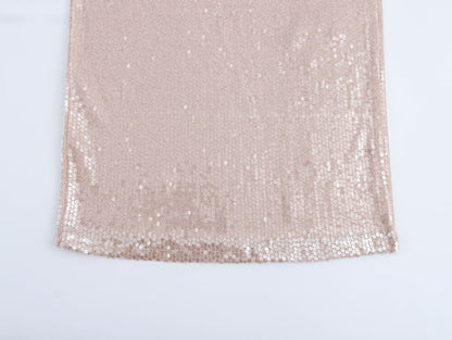 Éliane Sequin Pleated Halter Dress