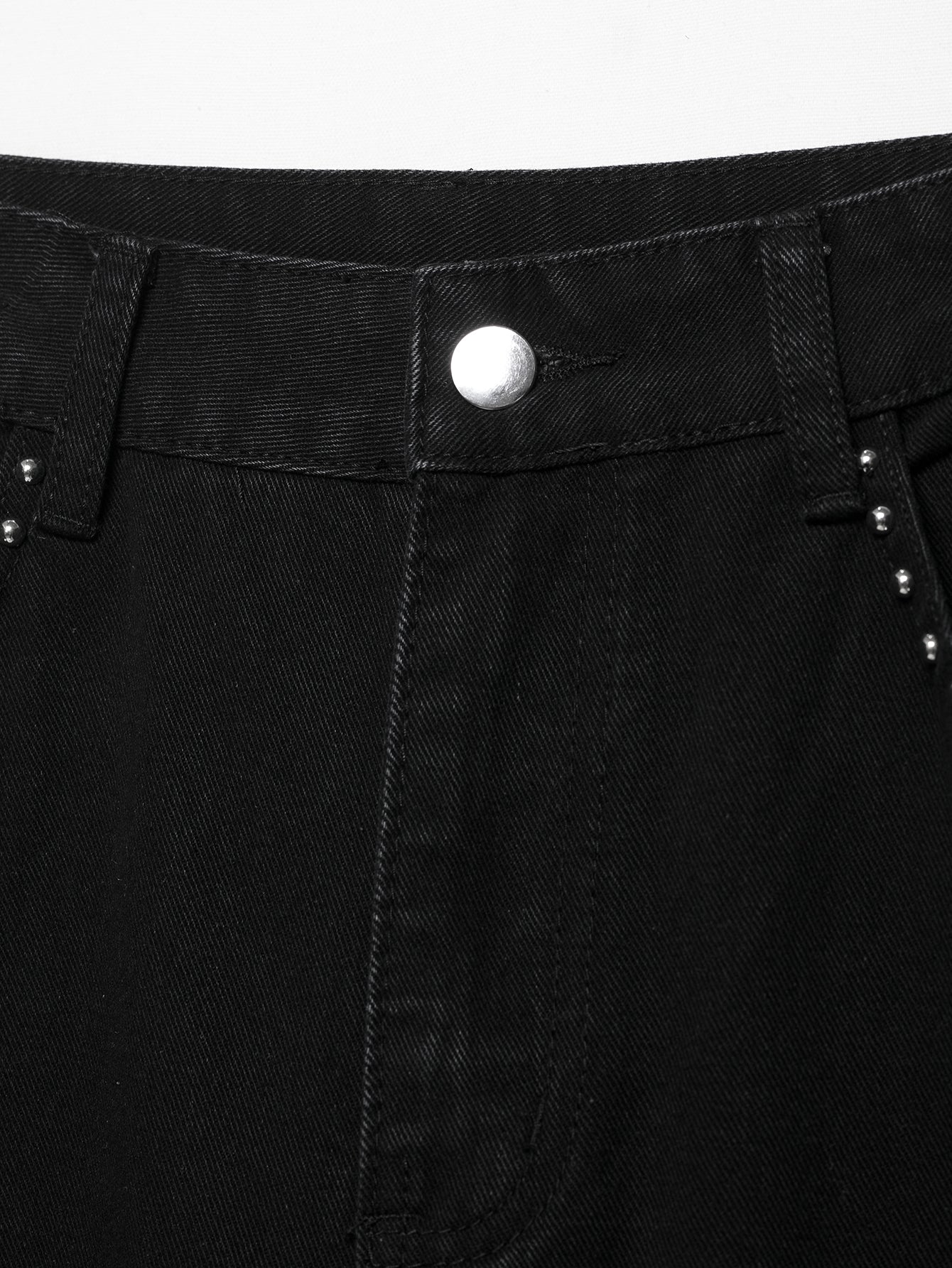 Jean taille basse à perles argentées Abeni