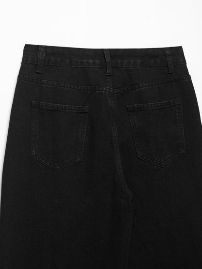 Jean taille basse à perles argentées Abeni