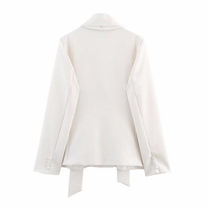 Azuri Collared Blazer with Thin Scarf
