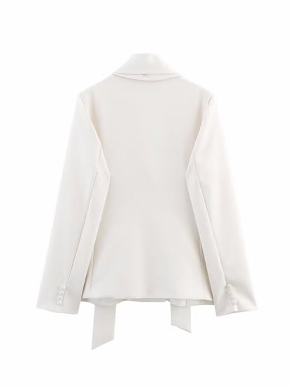 Azuri Collared Blazer with Thin Scarf