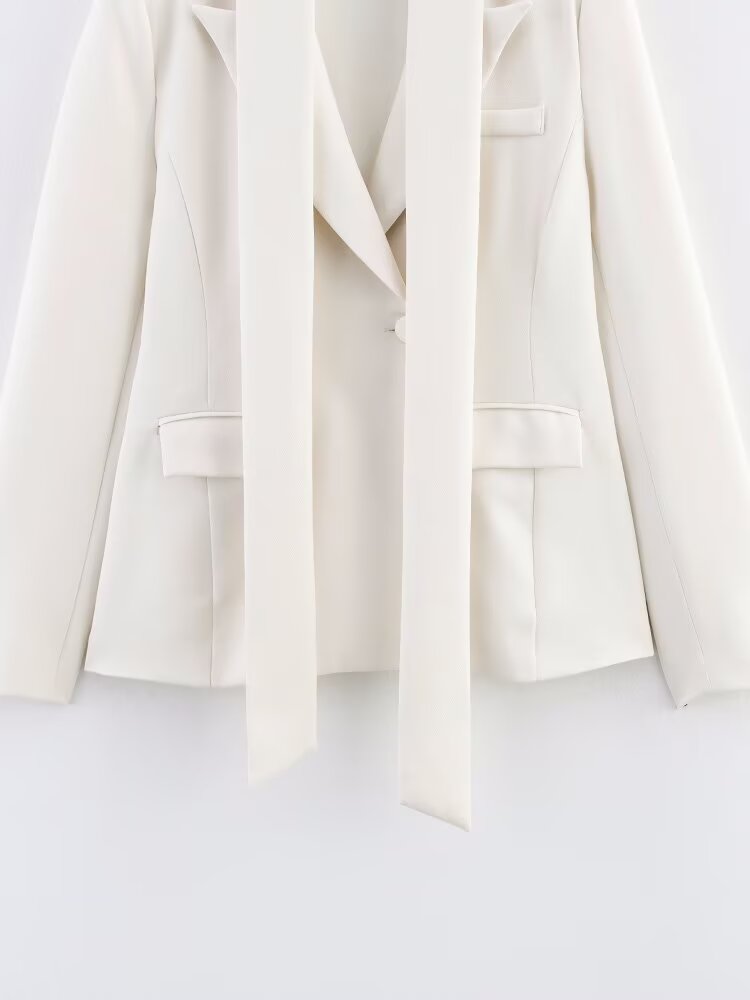 Azuri Collared Blazer with Thin Scarf