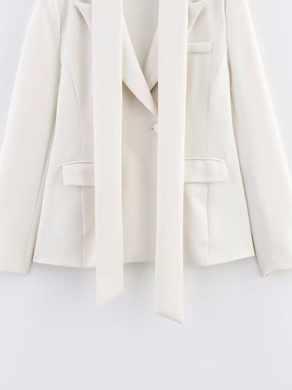 Azuri Collared Blazer with Thin Scarf