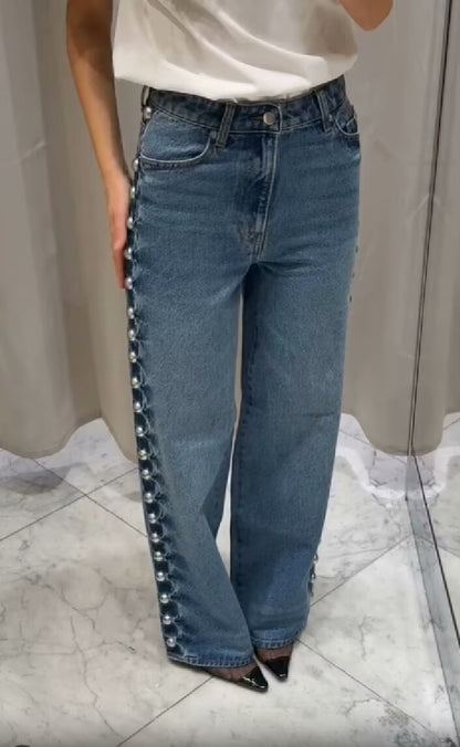 Pantalon en denim à jambes droites Taye Rivet
