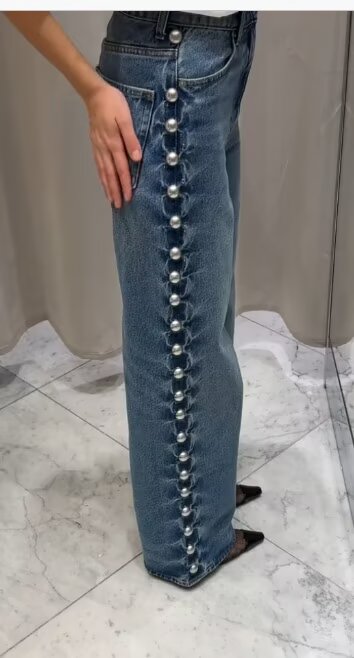 Pantalon en denim à jambes droites Taye Rivet