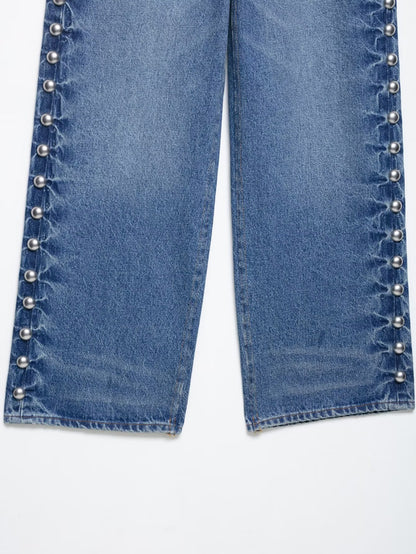 Pantalon en denim à jambes droites Taye Rivet