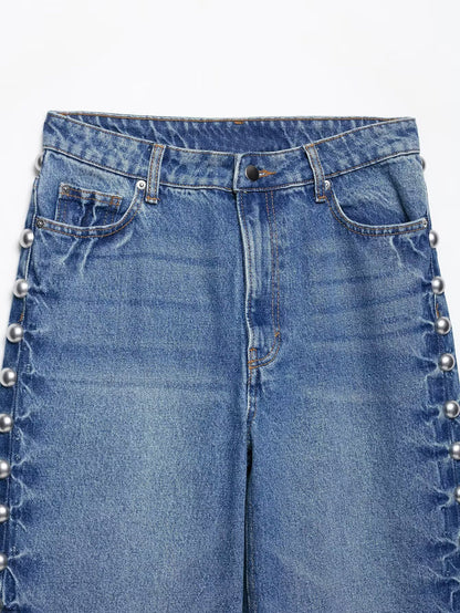 Pantalon en denim à jambes droites Taye Rivet