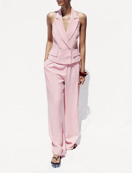 Zyanya Double-Breasted Vest & Pants Set