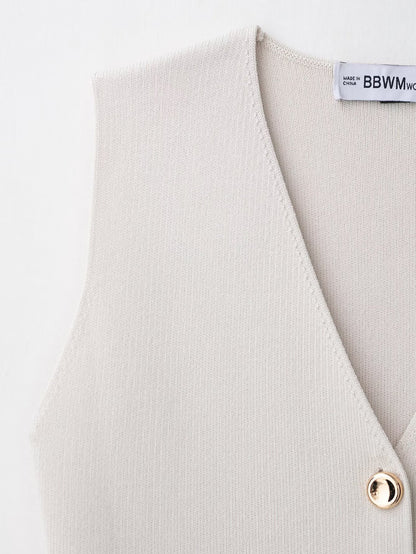 Gilet sans manches à col en V Amira