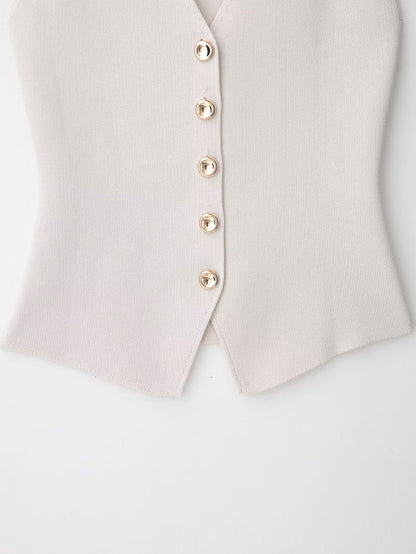 Gilet sans manches à col en V Amira