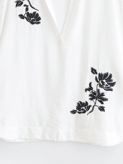 Njeri Embroidered Shirt & High-Waist Trouser Set