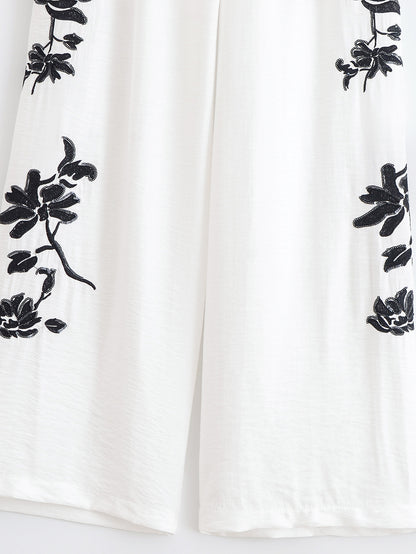 Njeri Embroidered Shirt & High-Waist Trouser Set