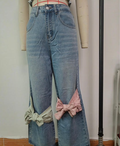 Jean à jambes larges taille haute Zamira Bow