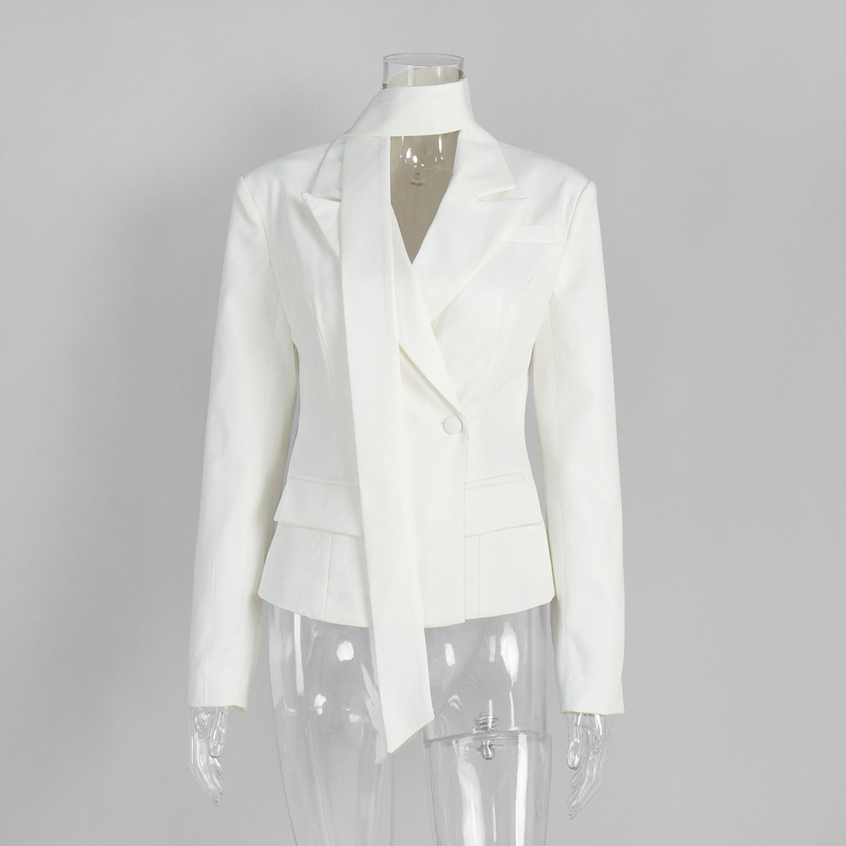 Zinari Ribbon-Waist Short Blazer
