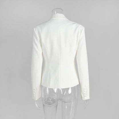 Zinari Ribbon-Waist Short Blazer