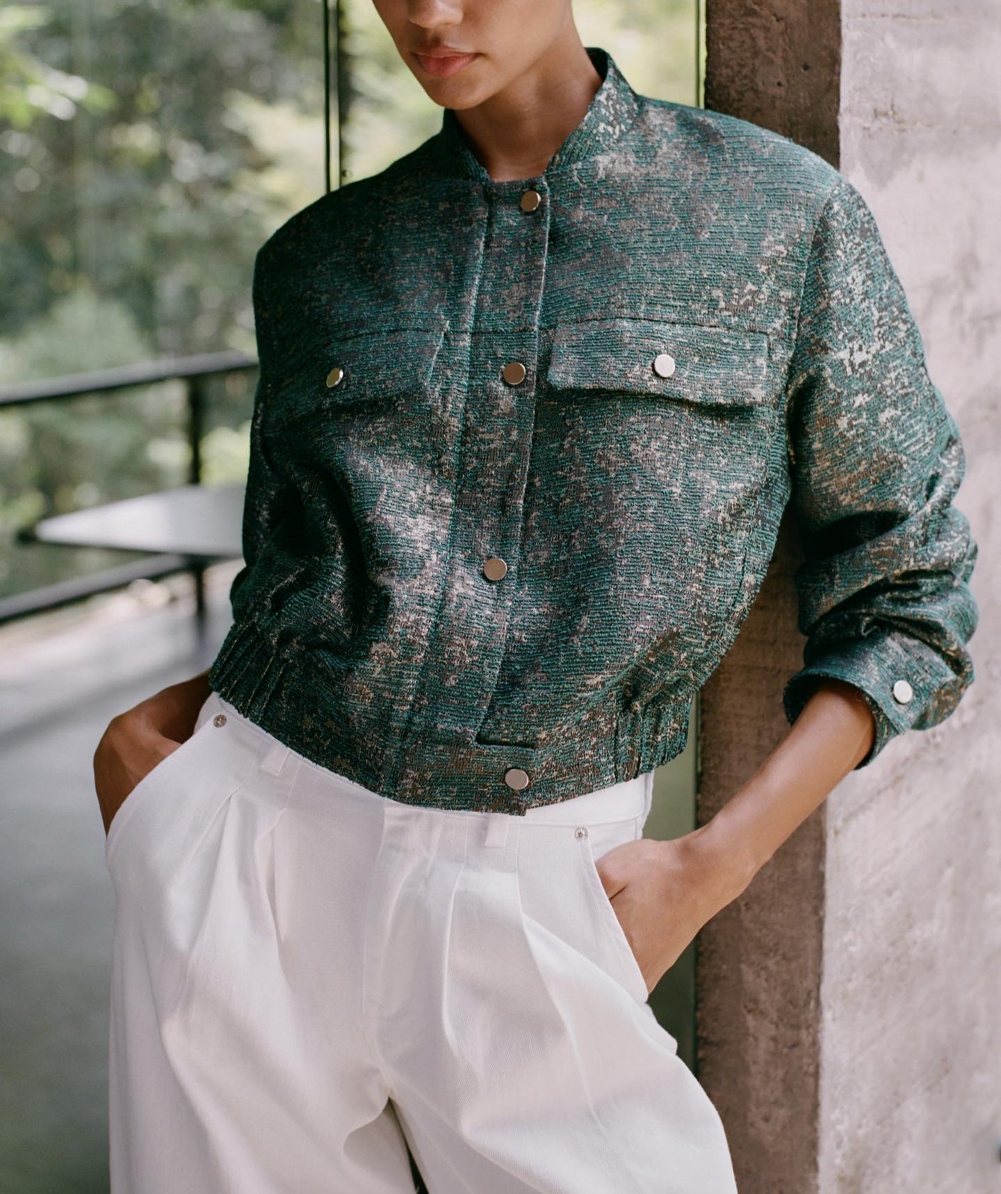 Azika Retro Jacquard Short Jacket