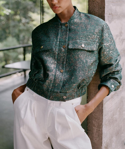 Azika Retro Jacquard Short Jacket