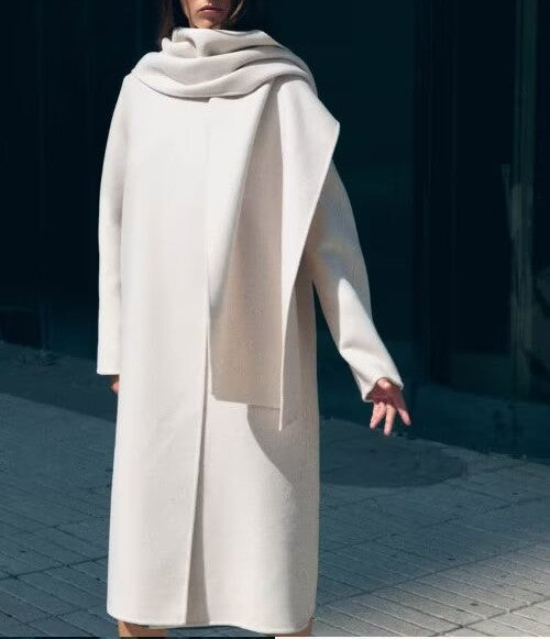 Manteau en laine à écharpe Lerato
