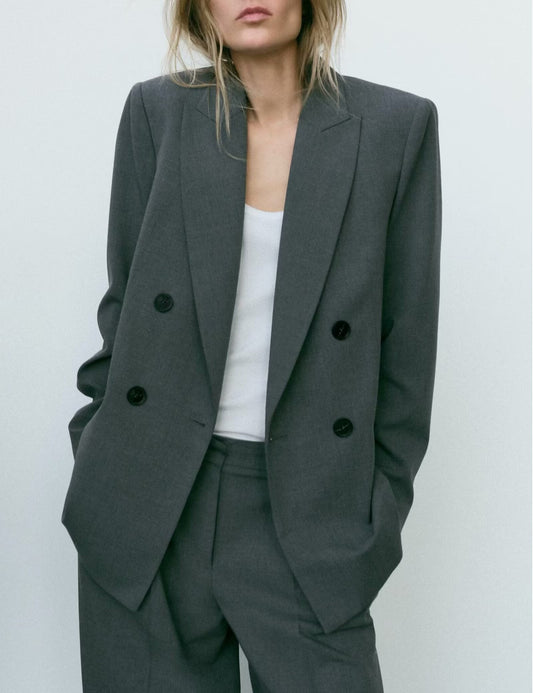 Zinara Double-Breasted Belted Blazer