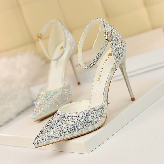 Ayodele Rhinestone Strap Stiletto Sandals