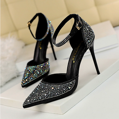 Ayodele Rhinestone Strap Stiletto Sandals