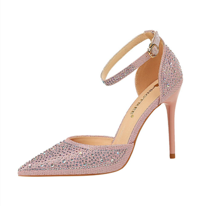 Ayodele Rhinestone Strap Stiletto Sandals