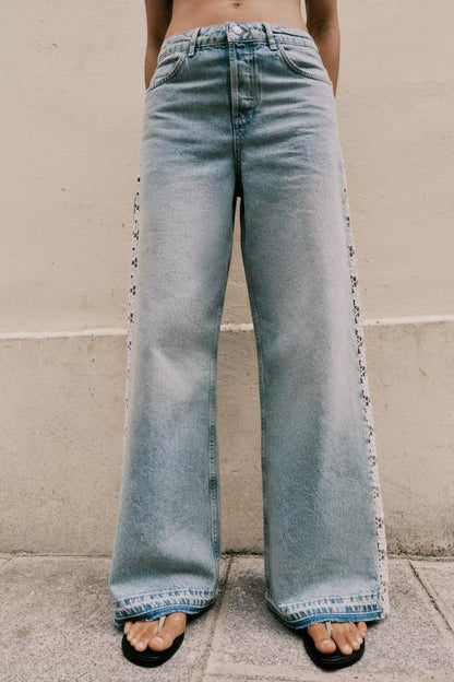 Amahle Crochet Wide-Leg Jeans