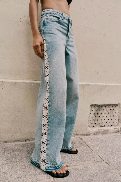Amahle Crochet Wide-Leg Jeans