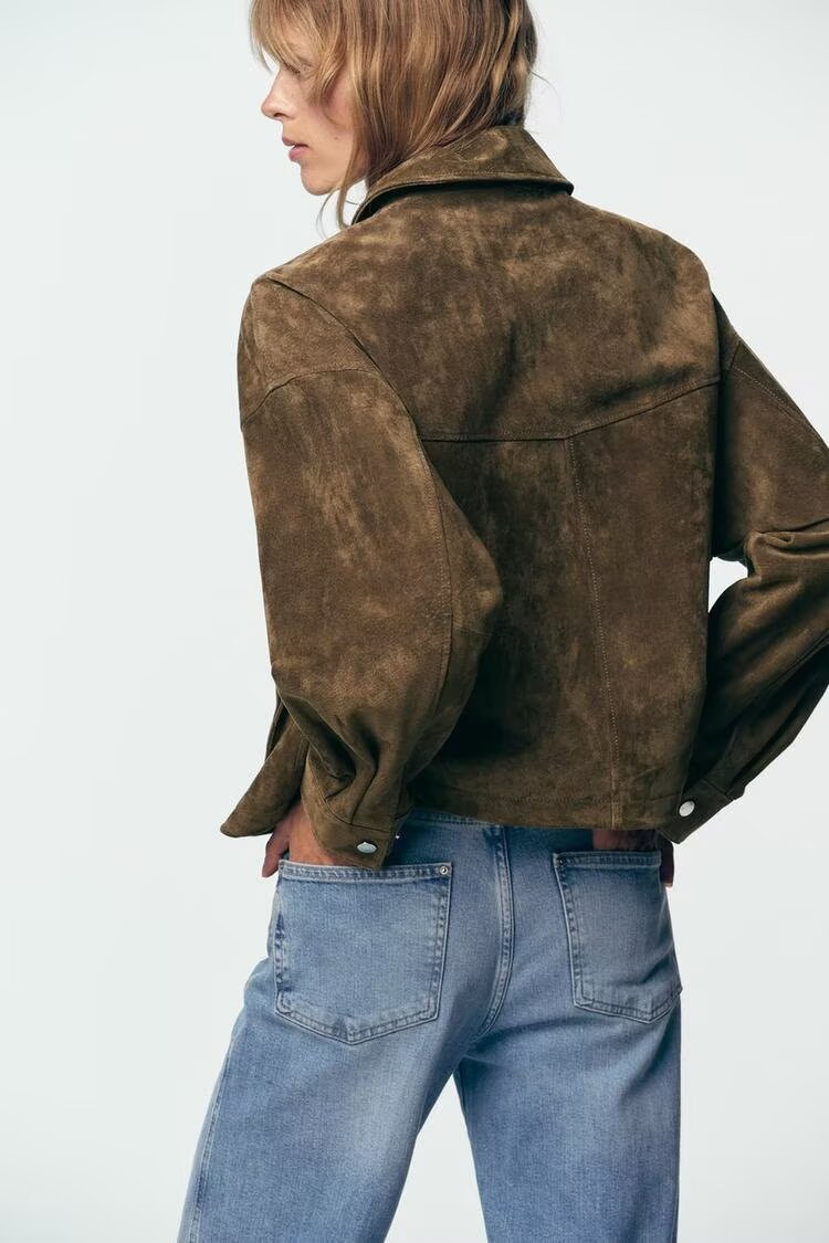 Bomber en cuir souple rétro Oba