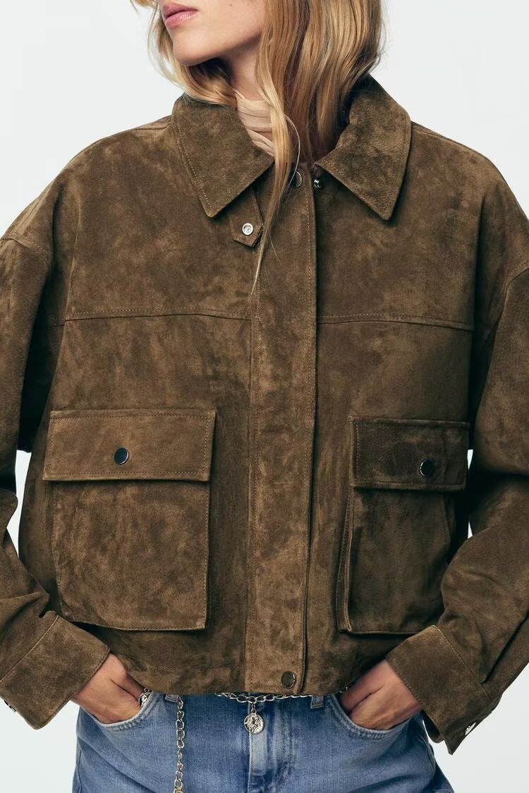 Bomber en cuir souple rétro Oba