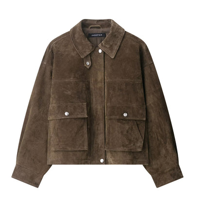 Bomber en cuir souple rétro Oba