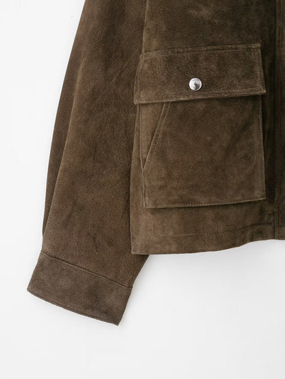 Bomber en cuir souple rétro Oba