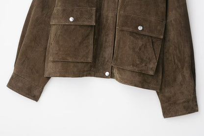 Bomber en cuir souple rétro Oba