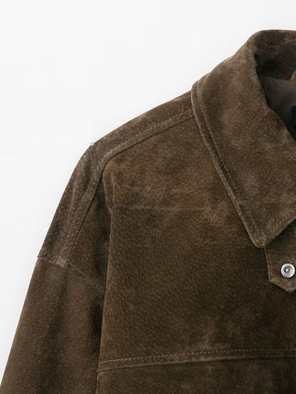 Bomber en cuir souple rétro Oba