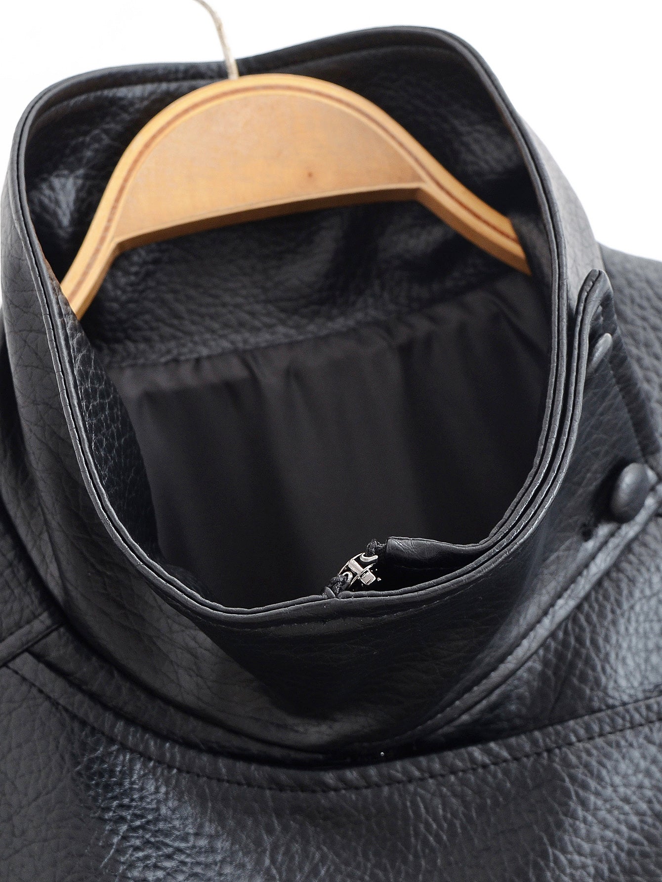 Abeni – veste en cuir litchi rétro d'automne