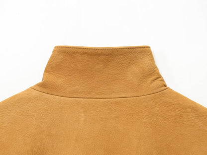 Zahira All-Match Leather Bomber Jacket