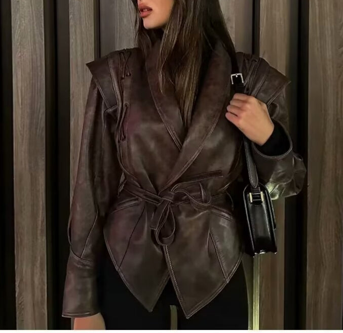 Aminata Leather Bomber