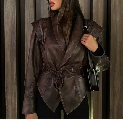 Aminata Leather Bomber