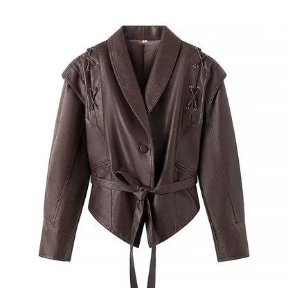 Aminata Leather Bomber