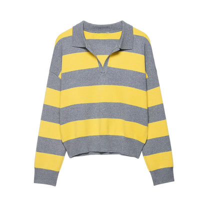 Liora Striped Polo Sweater