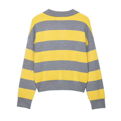 Liora Striped Polo Sweater