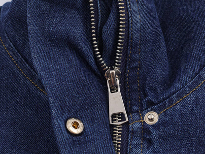 Veste en jean à col roulé style urbain chic