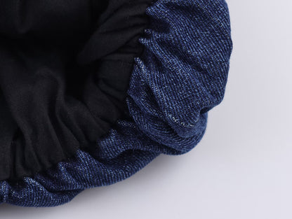 Veste en jean à col roulé style urbain chic