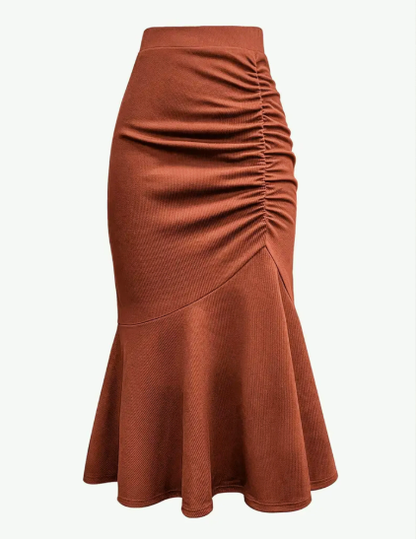 Robe sirène asymétrique en satin Abeni