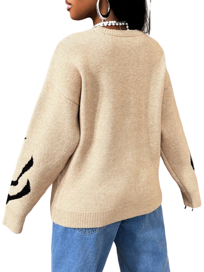 Afiya Knitted Letter Pullover