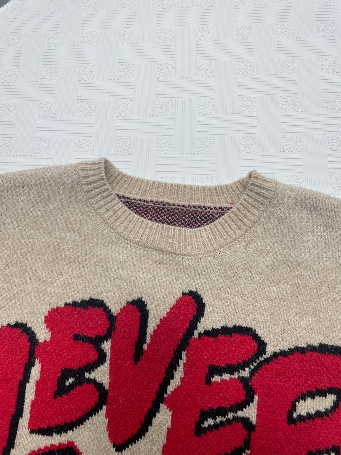 Afiya Knitted Letter Pullover